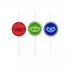 4 kartonnen PJ Masks™ rietjes met afbeelding