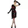 Déguisement charleston femme noir et rouge, Taille: Small