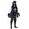 Déguisement mousquetaire bleu marine homme, Taille: Medium
