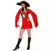 Déguisement mousquetaire rouge femme, Taille: Small