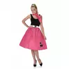 Fuchsia 50's kostuum voor vrouwen, Maat: Small
