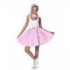 Costume à pois rose clair années 50 pour femme, Taille: Small