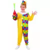 Veelkleurig clown kostuum voor kinderen, Maat: 4–6 jaar (110–120 cm)
