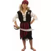 Déguisement pirate corsaire noir et rouge fille, Taille: 4–6 ans (110–120 cm)