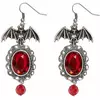 Boucles d'oreilles chauve souris gothique rouge femme Halloween