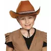 Bruine cowboyhoed met koord voor kinderen