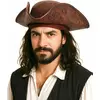 Chapeau pirate marron effet cuir adulte
