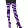 Collants rayés violet et noir femme