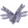 Gants courts argent à paillettes adulte