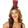 Mini chapeau haut de forme majorette rouge femme
