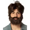 Pruik met snor en baard