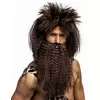 Perruque et barbedes cavernes marron homme