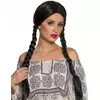 Perruque tresses noires adulte