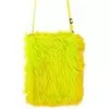Sac en peluche jaune fluo
