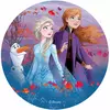Frozen 2™ taartschijf Anna, Elsa en Olaf