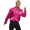 Roze disco overhemd, Maat: Medium (50/52)