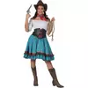 Kostuum cowgirl met blauw ruitje voor vrouwen, Maat: Medium/Large