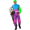 Déguisement snowboarder fluo adulte, Taille: Small