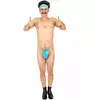 Mankini bleu homme