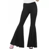 Pantalon disco noir pattes d'élephant femme, Taille: One Size