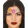 Bijoux pour visage adhésifs fleurs colorées
