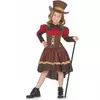 Luxe steampunk kostuum voor meisjes, Maat: 7–9 jaar (120–130 cm)