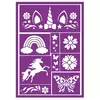 Make-up stencils eenhoorn en regenboog
