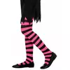 Roze en zwart gestreepte panty voor kinderen, Maat: 1–3 jaar (90/104 cm)