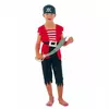 Zeeschuimer piratenpak voor jongens, Maat: 7–9 jaar (120–130 cm)