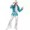 Déguisement disco bleu homme, Taille: X-Large