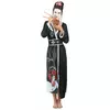 Déguisement geisha femme noir et blanc, Taille: Small