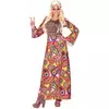 Déguisement robe longue hippie multicolore femme, Taille: X-Large