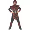 Rood gestreept ninja kostuum voor jongens, Maat: 4–6 jaar (110–120 cm)
