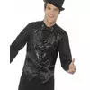 Zwarte vest met lovertjes voor volwassenen, Maat: Large