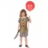 Déguisement clown terrifiant gris fille, Taille: 7–9 ans (120–130 cm)