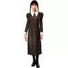 Wednesday Addams™ kostuum kinderen, Maat: 14–16 jaar (158 tot 170 cm)