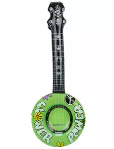 Opblaasbare hippie banjo, Kleur: Oranje