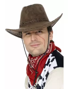 Chapeau cowboy marron effet suédé adulte