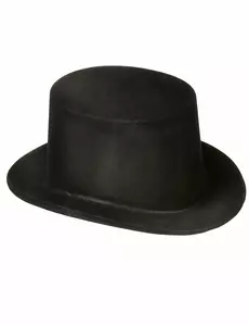 Chapeau haut de forme noir en plastique Adulte