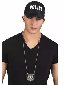 Collier badge policier adulte