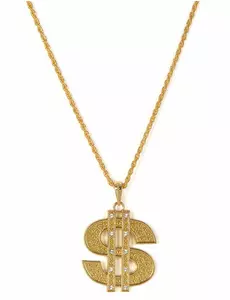 Metallic dollar ketting voor volwassenen