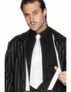Cravate blanche gangster adulte
