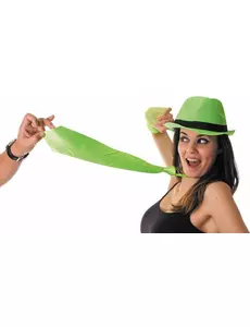 Cravate verte fluo adulte