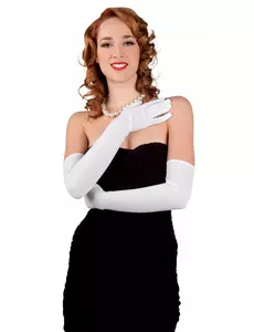 Gants longs blancs adulte 60 cm