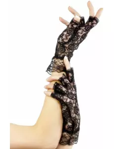 Gants noirs en dentelle femme
