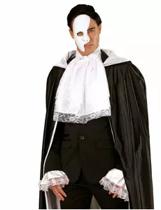 Volwassen witte kanten jabot en manchetten