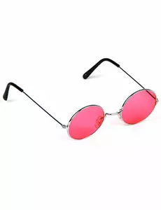 Lunettes rondes bleues de hippie adulte, Couleur: Bleu