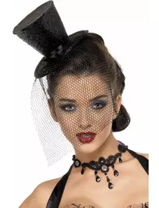 Mini chapeau haut de forme noir femme