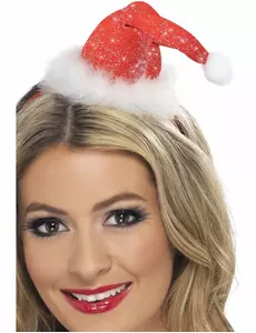 Mini chapeau scintillant Mère Noël femme