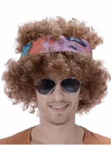 Perruque afro hippie homme